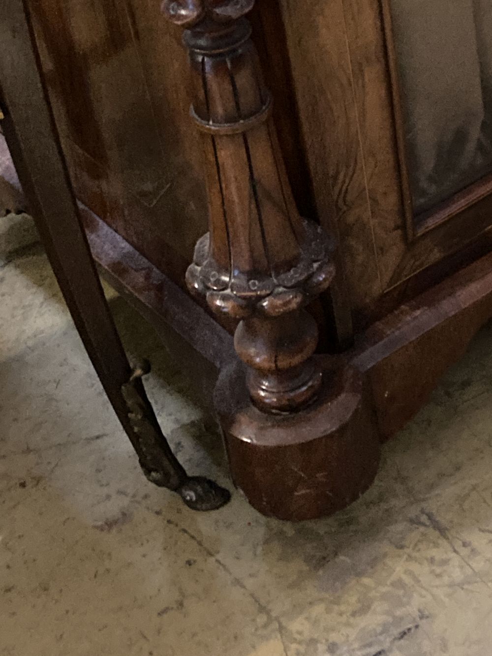 A Victorian marquetry inlaid figured walnut music cabinet, width 63cm, depth 42cm, height 84cm